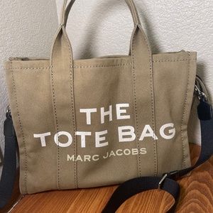 Cotton Canvas Medium The Traveler Tote Bag Slate Green